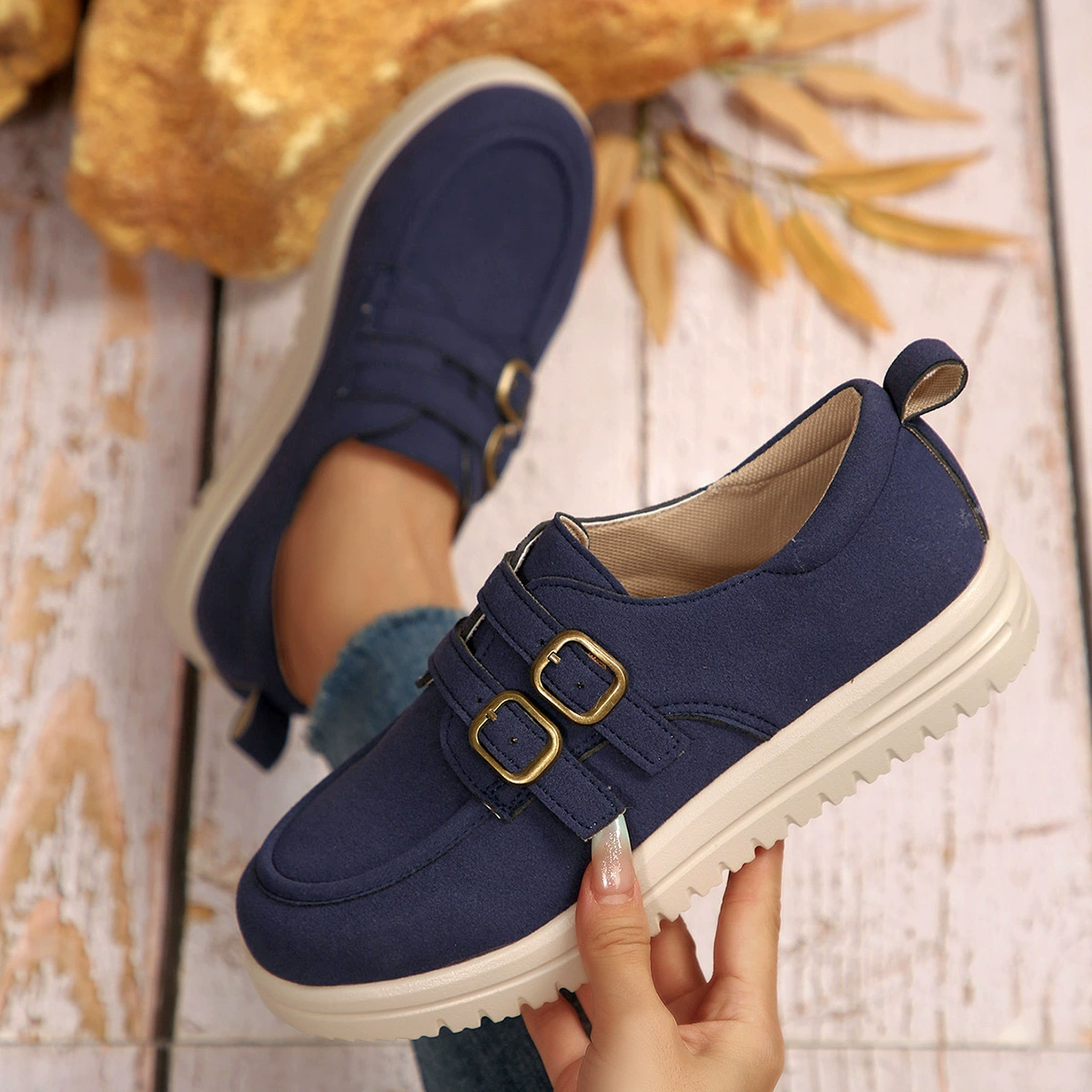 Buckle Accent Casual Loafers, image 9