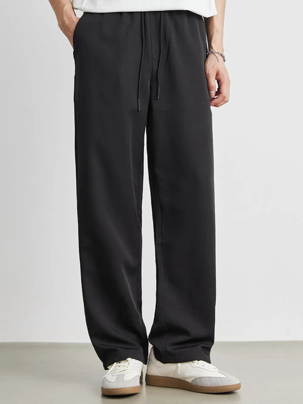 Men's Casual Drawstring Wide Leg Pants, image 3