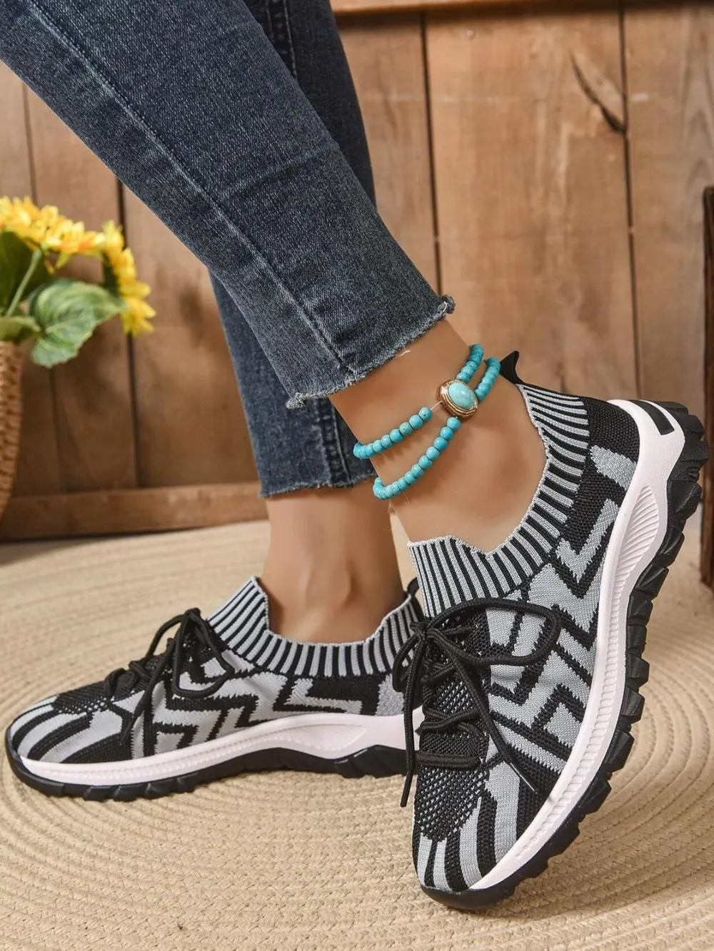 Mesh Knit Lace Up Athletic, image 10