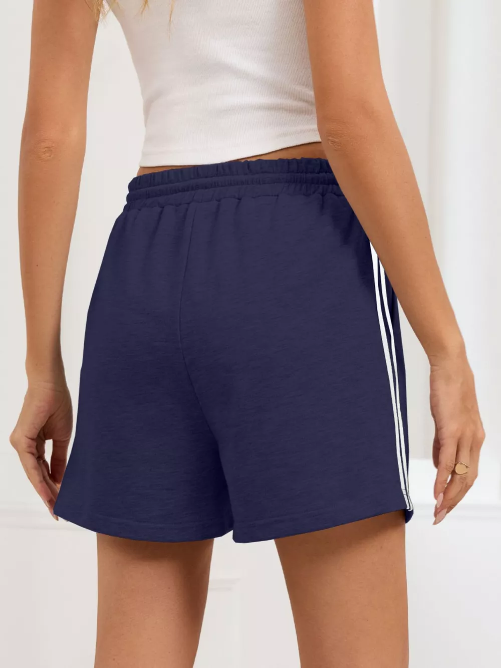 Striped Trim Drawstring Shorts, image 14