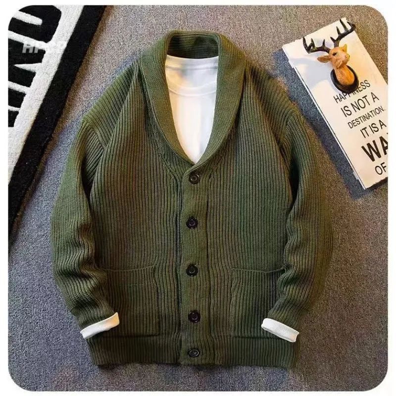 Men's Plus Size Button Down Long Sleeve Cardigan