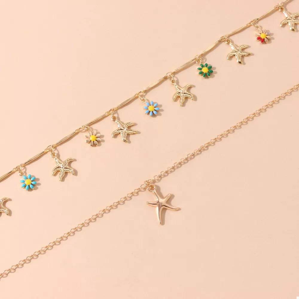 Starfish Charm Double Layered Necklace, image 5