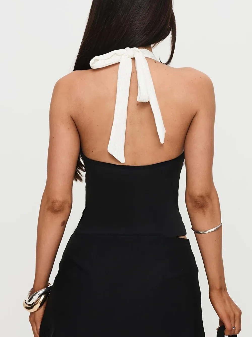 Halter Neck Color Block Cami Top, image 2