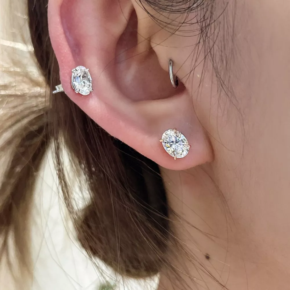 1 Carat Moissanite 925 Sterling Silver Stud Earrings, image 5