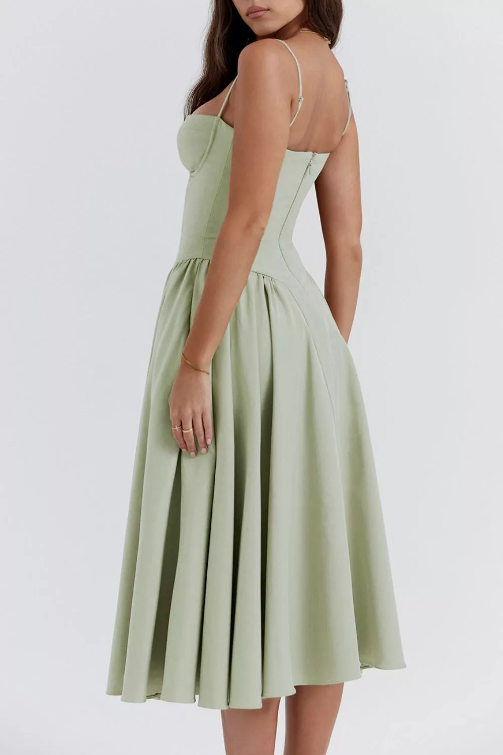 Sweetheart Neck Ruched Midi Dress, image 10