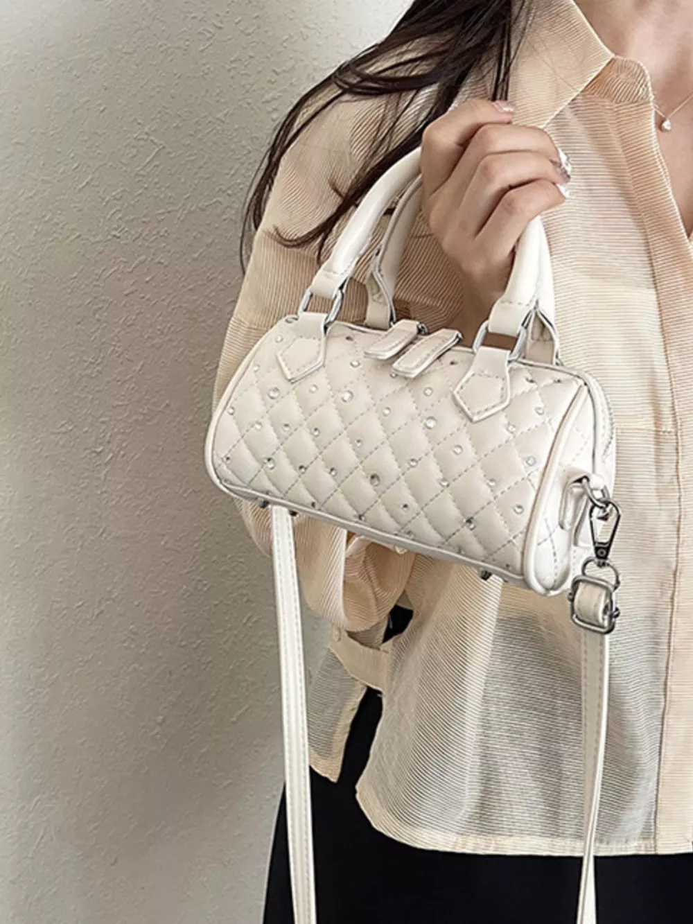 Quilted Barrel Handbag, image 5