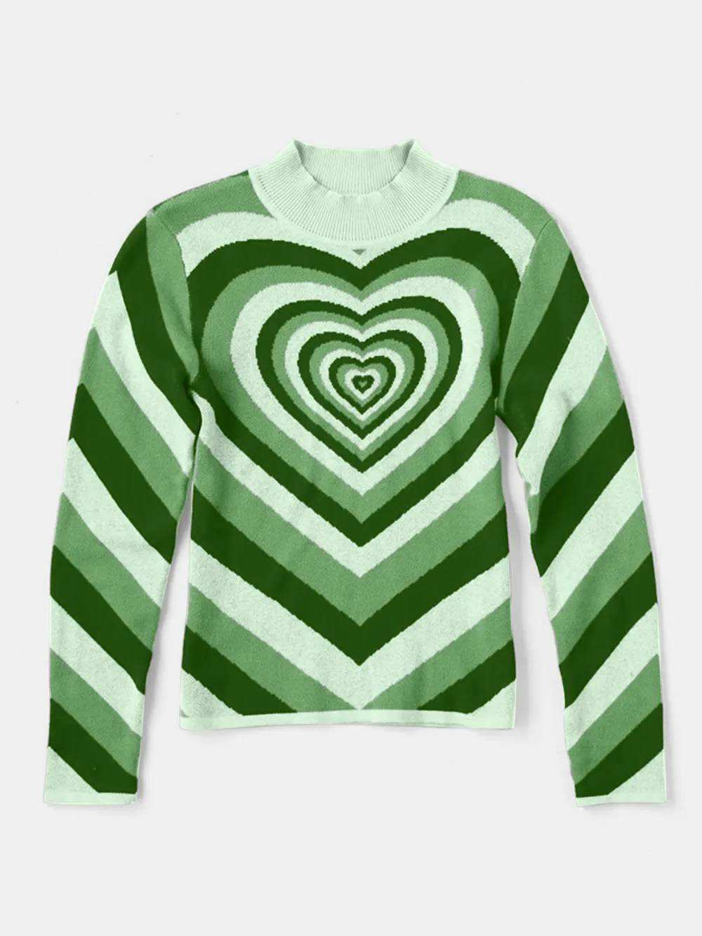 Heart Mock Neck Long Sleeve Sweater, image 5