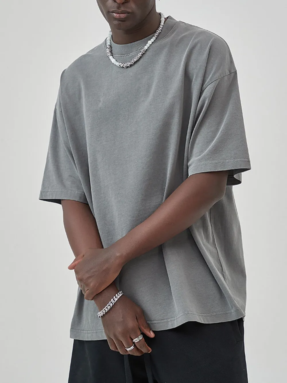 Men's Oversized Drop Shoulder Cotton T-Shirt, image 2