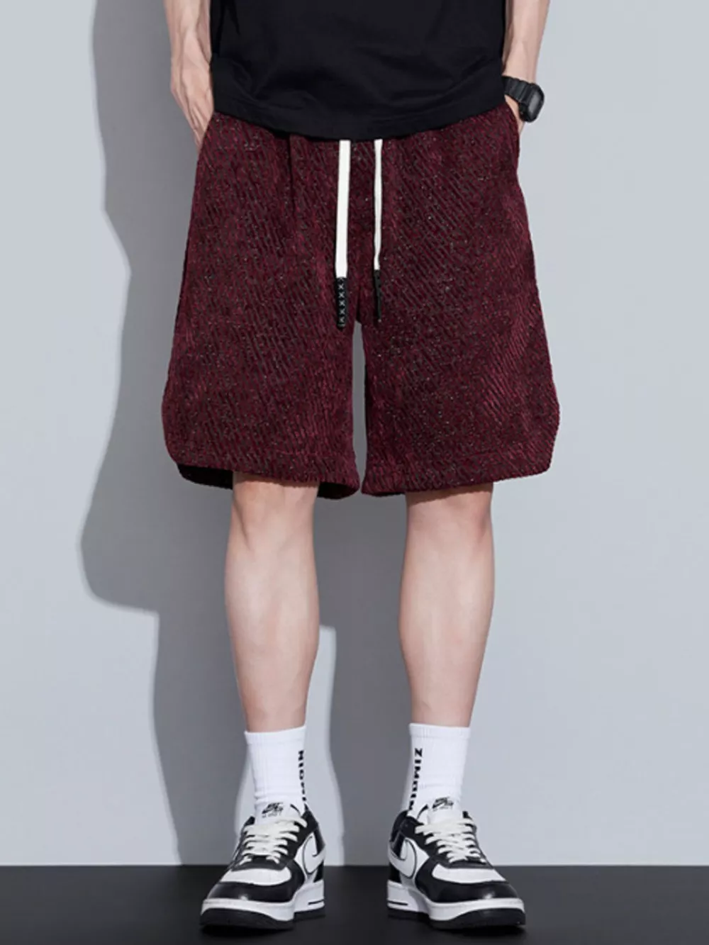 Men's Plus Size Drawstring Loose Fit Shorts, image 2