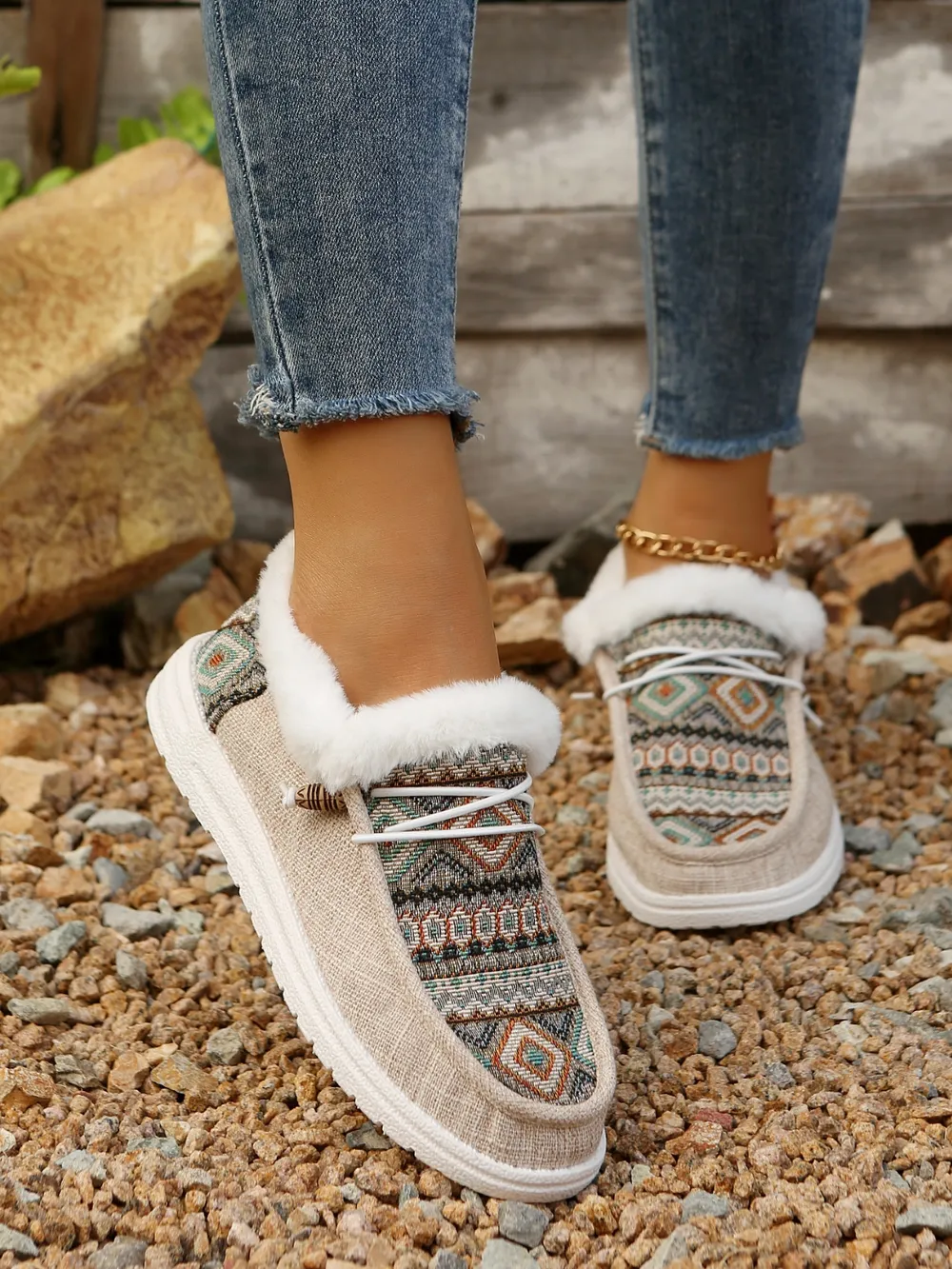 Printed Round Toe Flat Slip-Ons, image 9