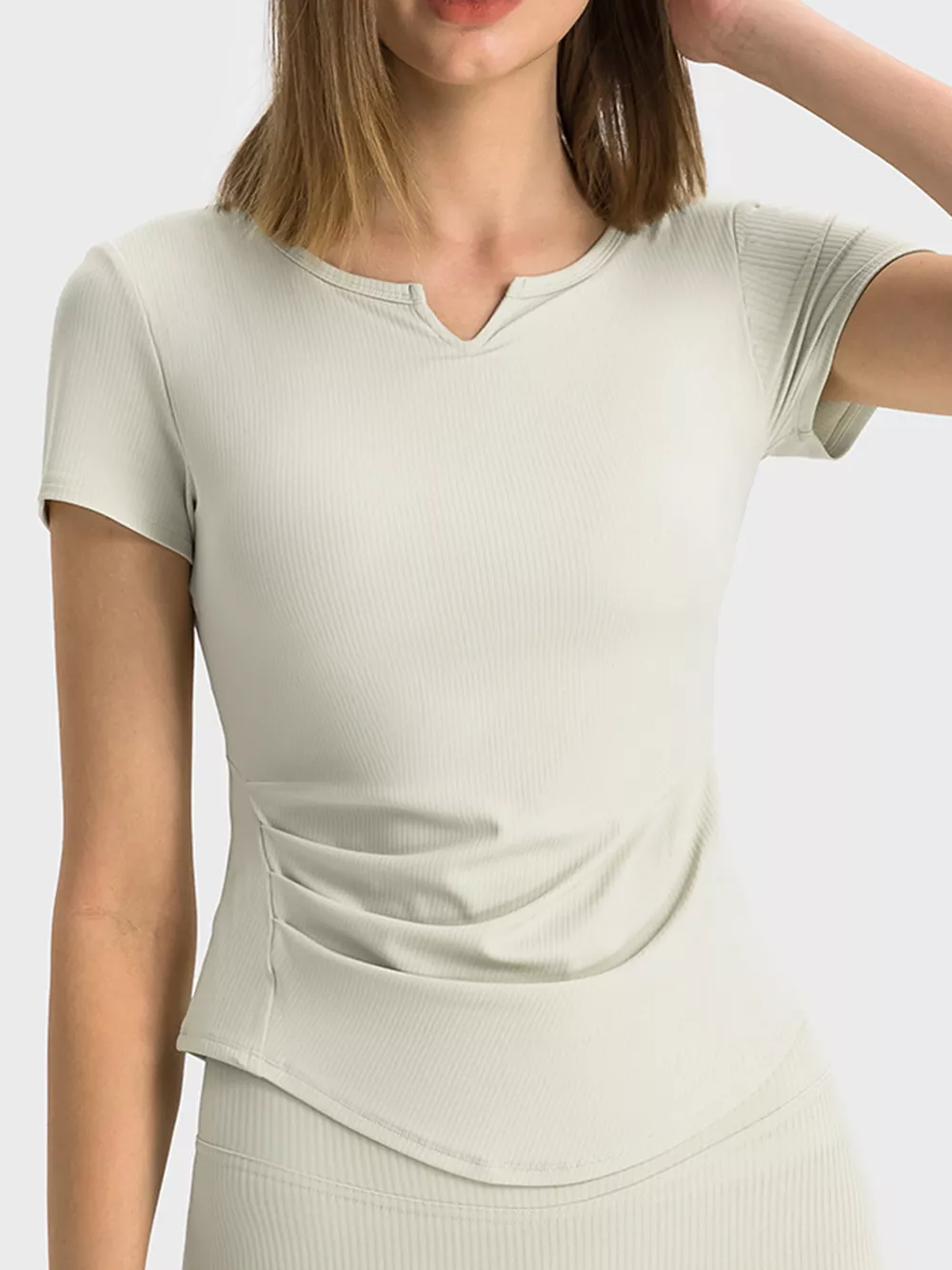 Notched Short Sleeve Active T-Shirt, image 9