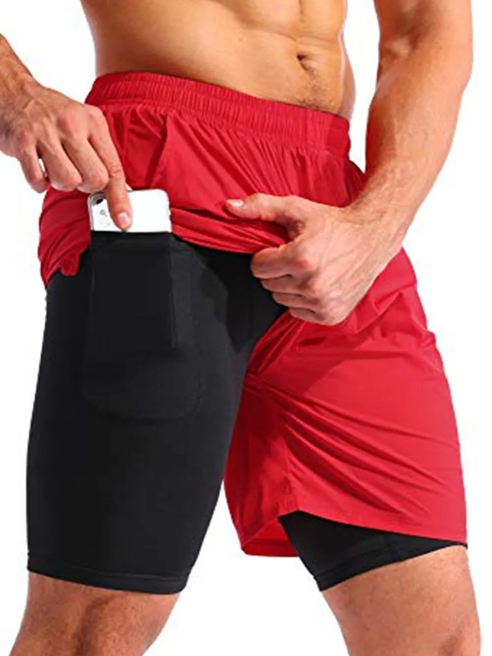 Men's Elastic Waist Active Shorts, image 6