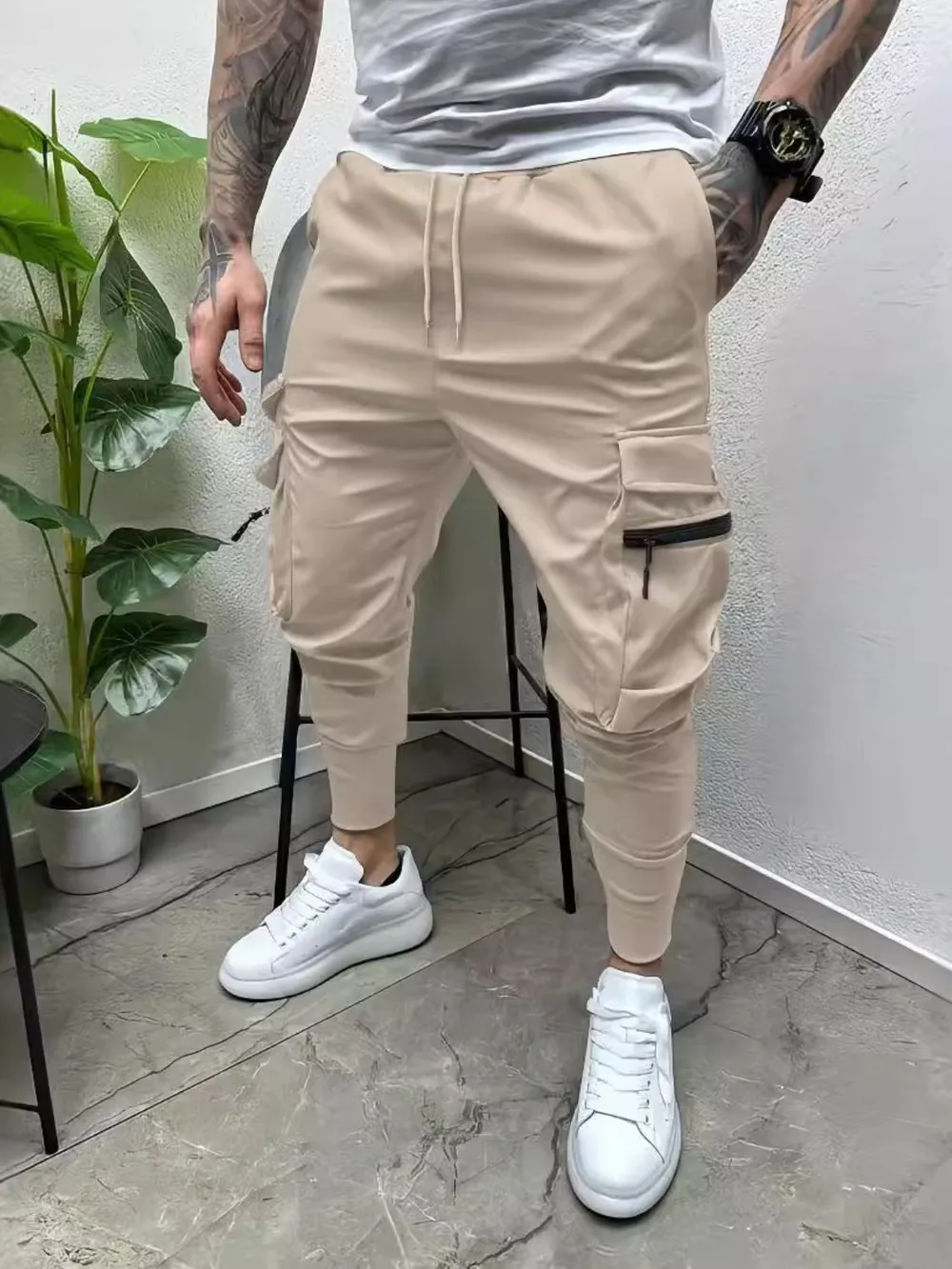 Men's Full Size Drawstring Pants with Pockets Plus Size, image 3