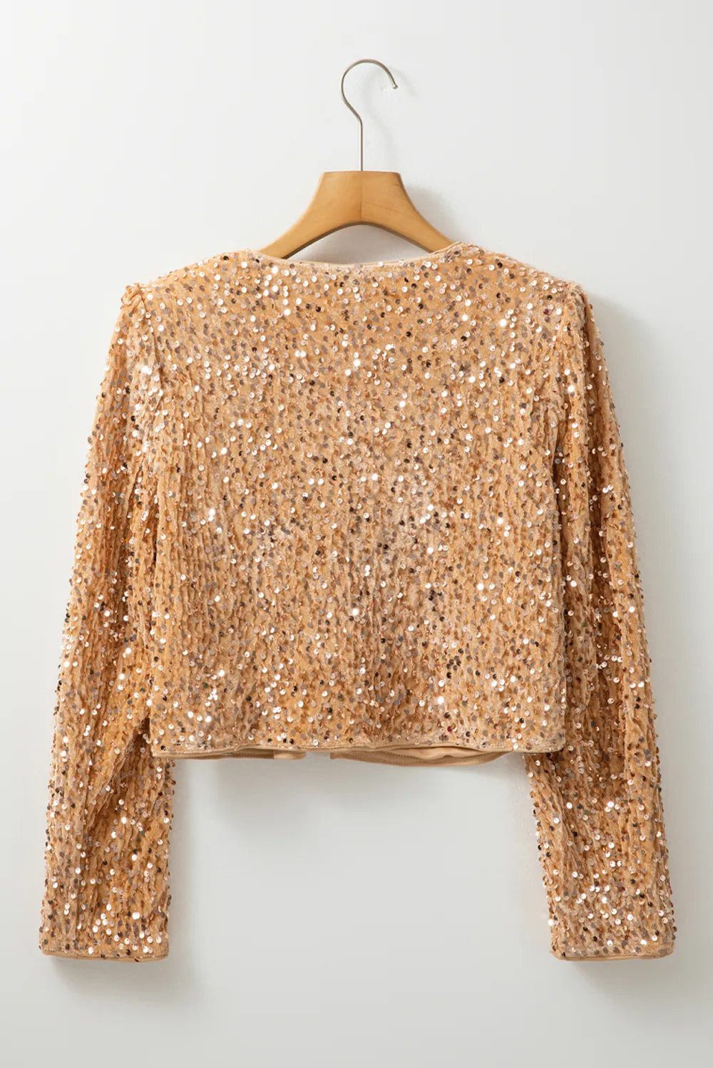Sequin Open Front Long Sleeve Jacket, image 8