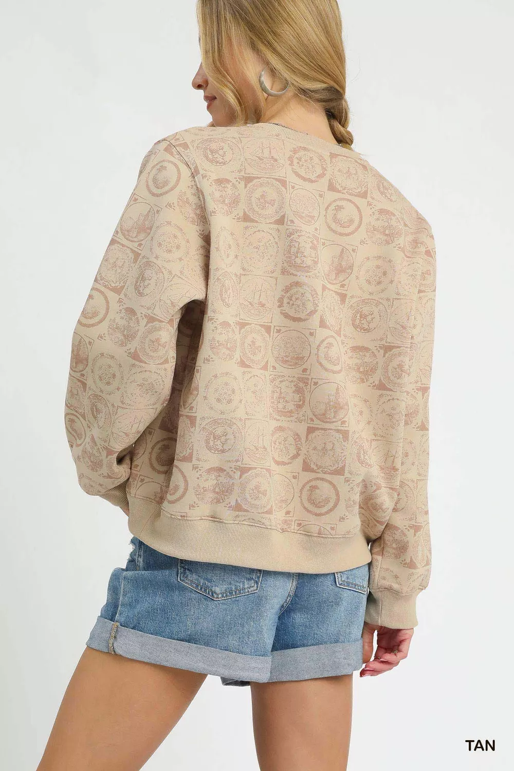 Coin Stamp Print Sweatshirt, image 3