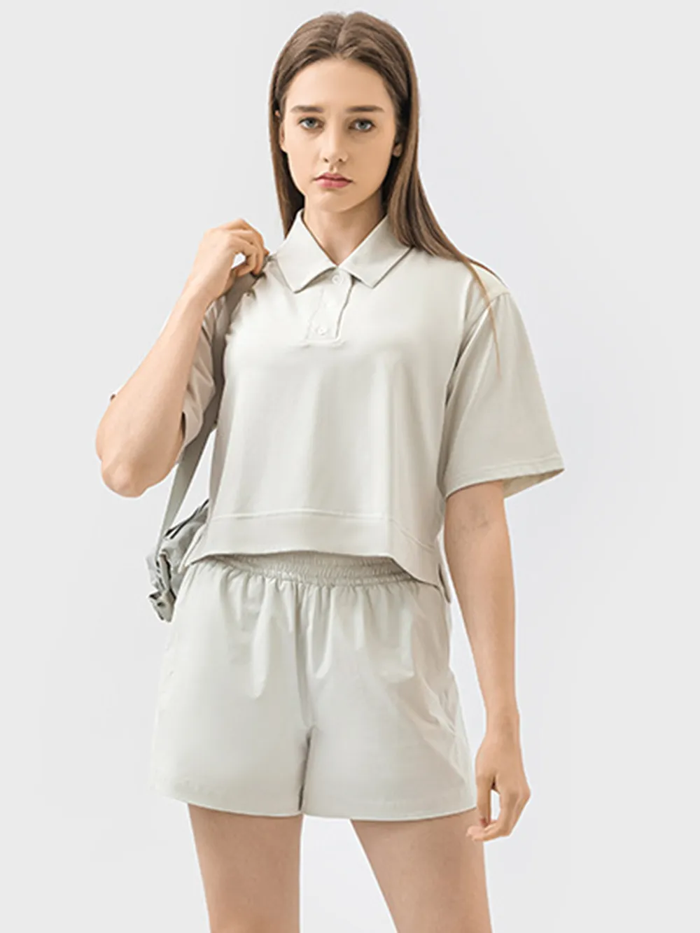 Half Button Short Sleeve Active T-Shirt, image 8