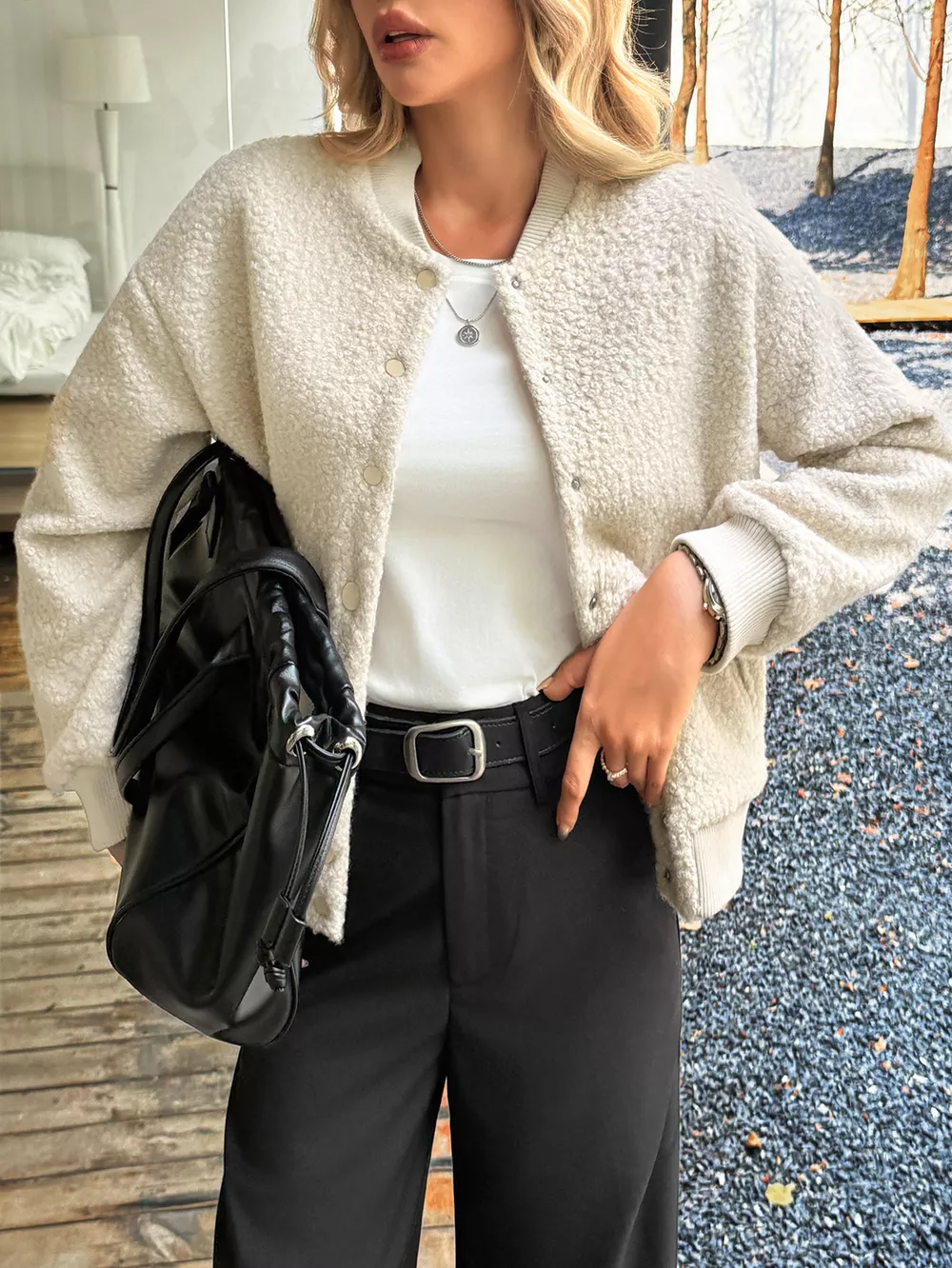 Snap Down Dropped Shoulder Jacket, image 2