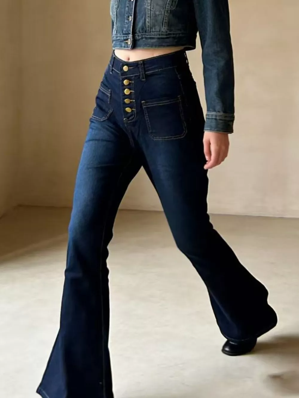 Full Size High-Waisted Button-Fly Flare Jeans Plus Size, image 14