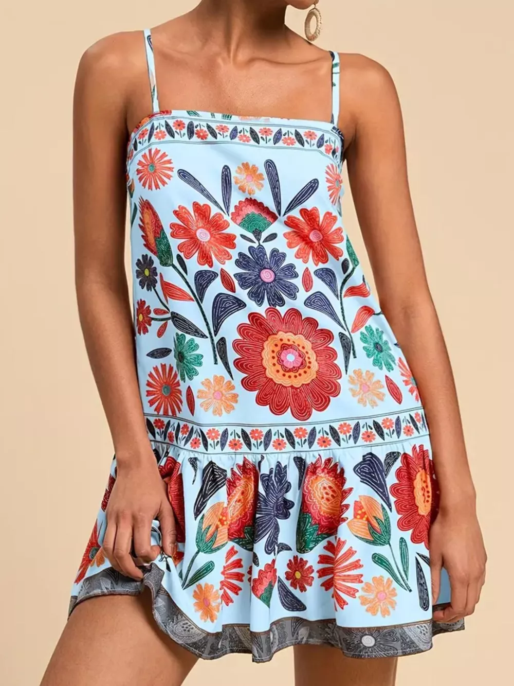 Floral Print Sleeveless Mini Dress, image 8