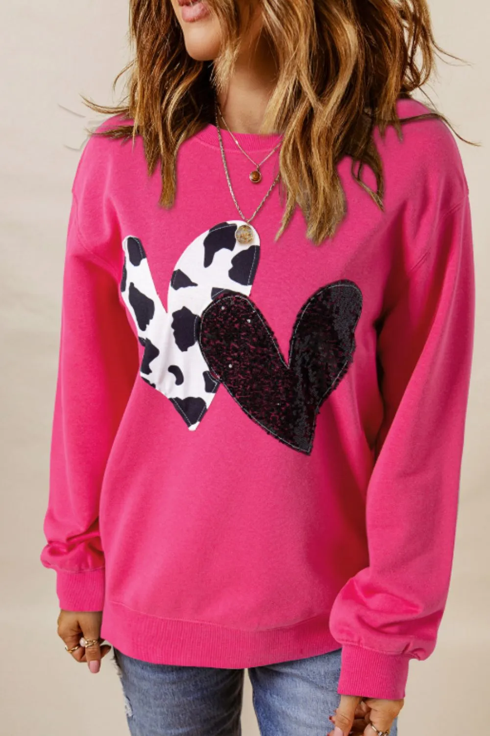 Heart Patch Long Sleeve Sweatshirt, image 8