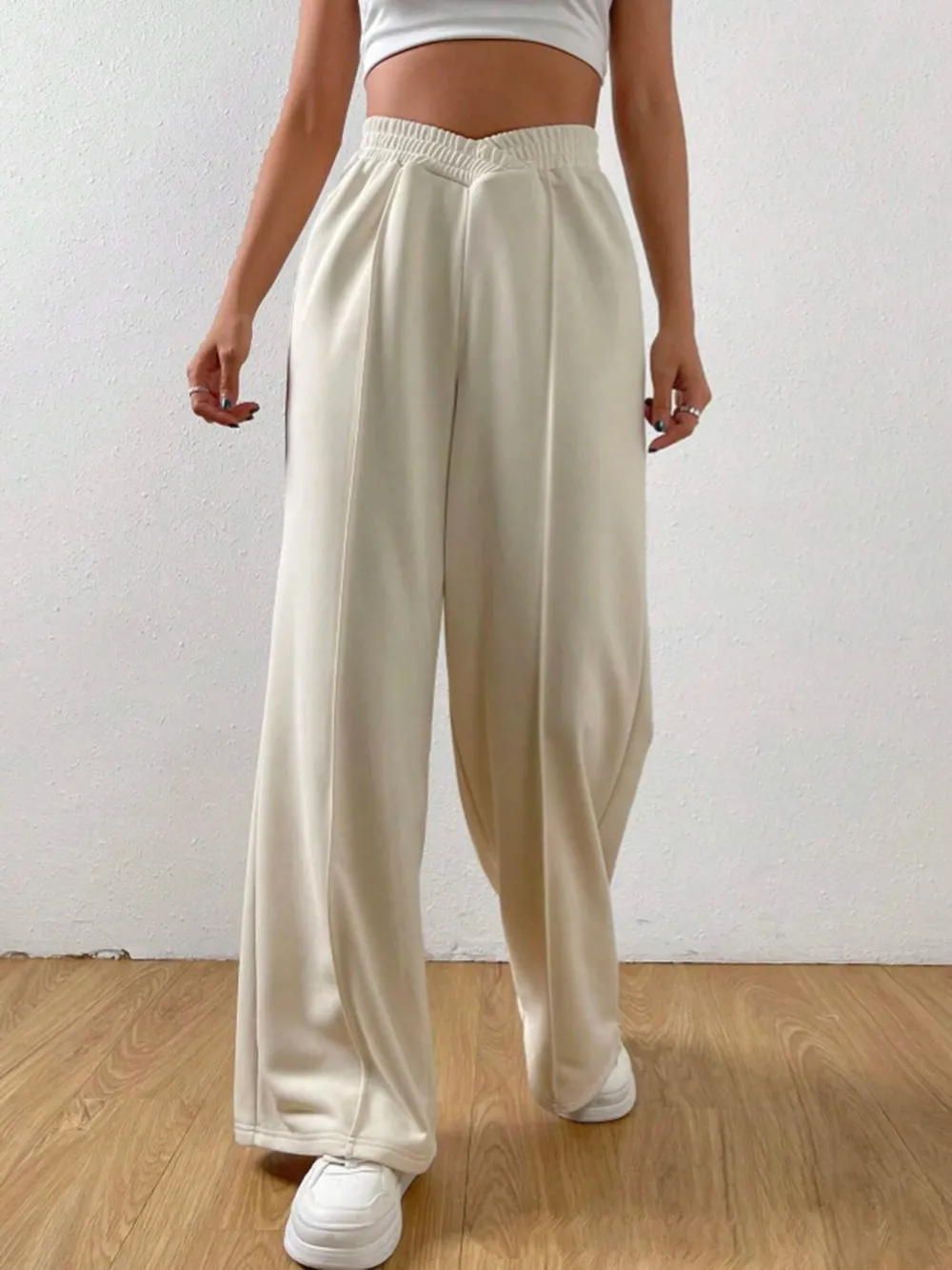 Elastic Waist Wide Leg Pants, image 16