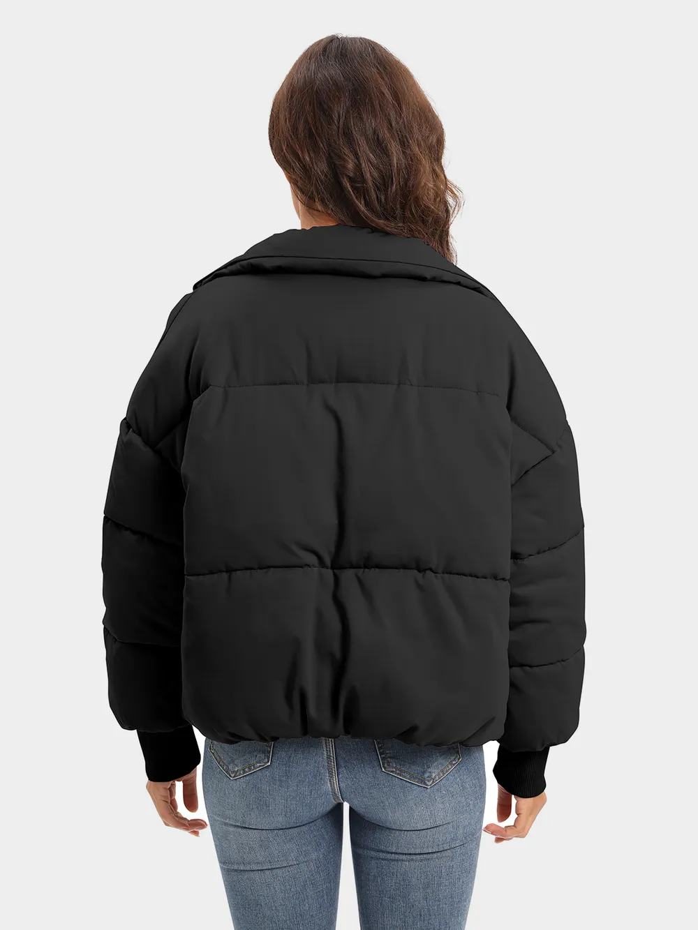 Zip Up Turtleneck Long Sleeve Puffer Jacket, image 10