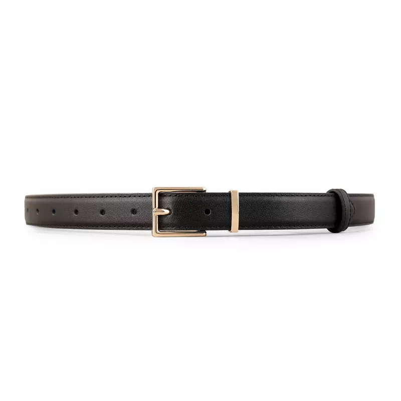 Leather Belt with Golden Buckle, image 3