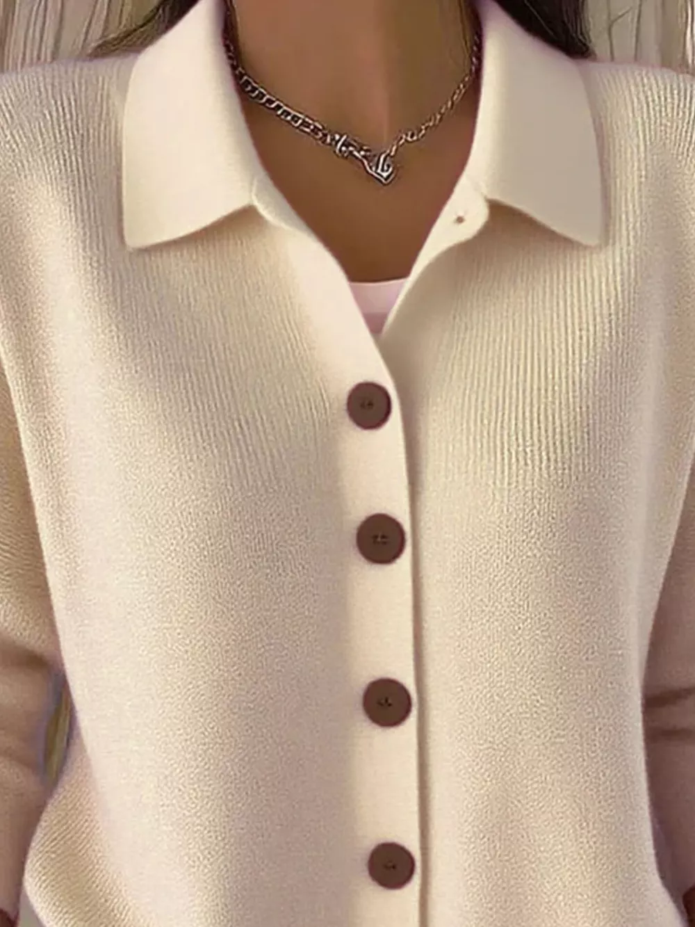Full Size Button-Down Knit Cardigan Plus Size, image 7
