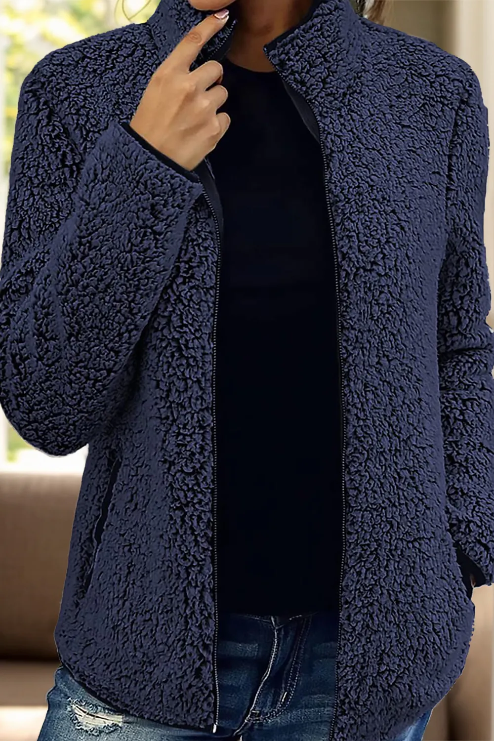 Pocketed Zip Up Turtleneck Jacket, image 10