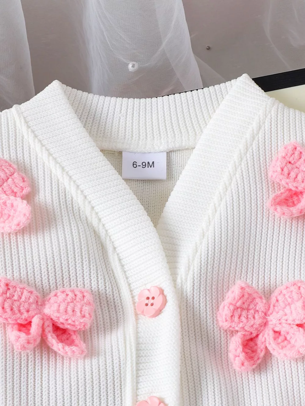 Children's Bow Button Up Cardigan and Pleated Skirt Set, image 3