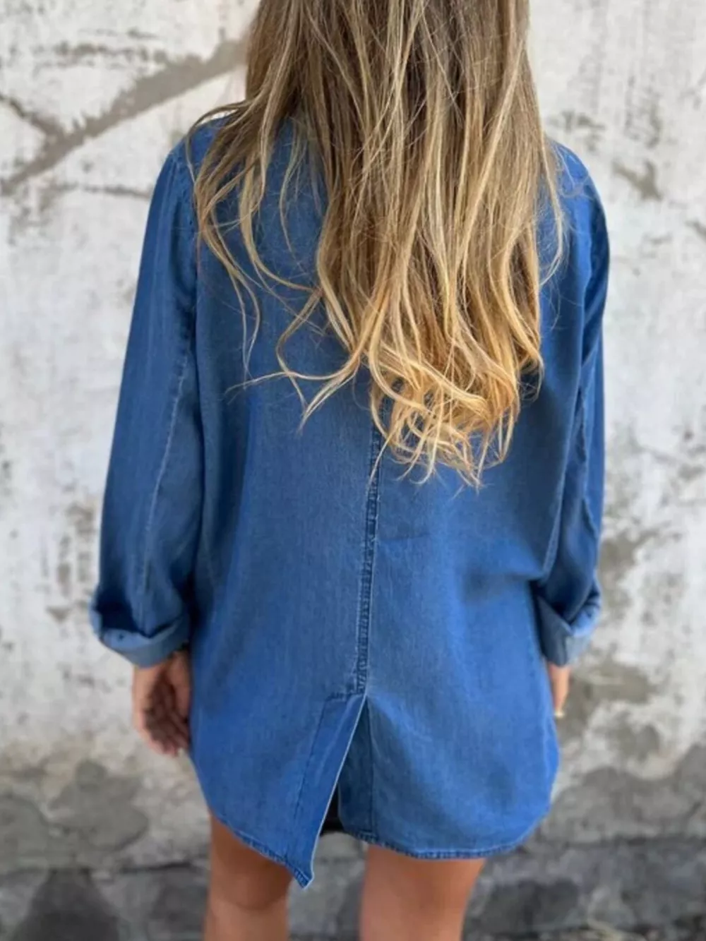 Full Size Button Down Denim Blazer Plus Size, image 9