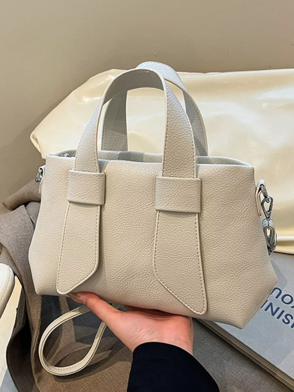 Textured Faux Leather Crossbody Bag, image 3