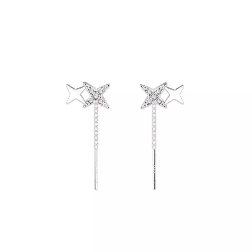 925 Sterling Silver Star Earrings, image 2