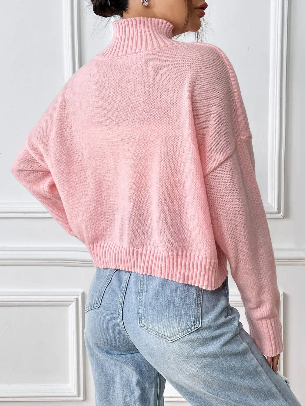 Bow Turtleneck Long Sleeve Sweater, image 9