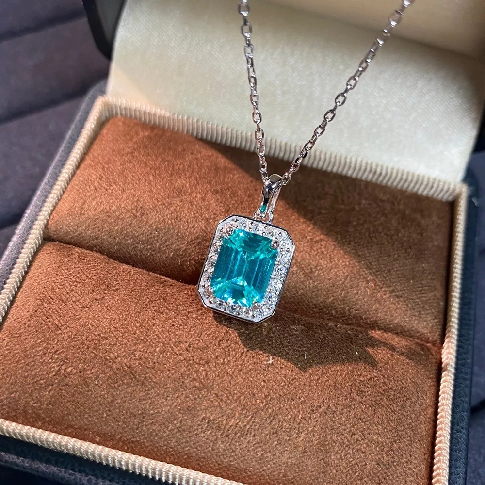 925 Sterling Silver Zircon Geometric Pendant Necklace