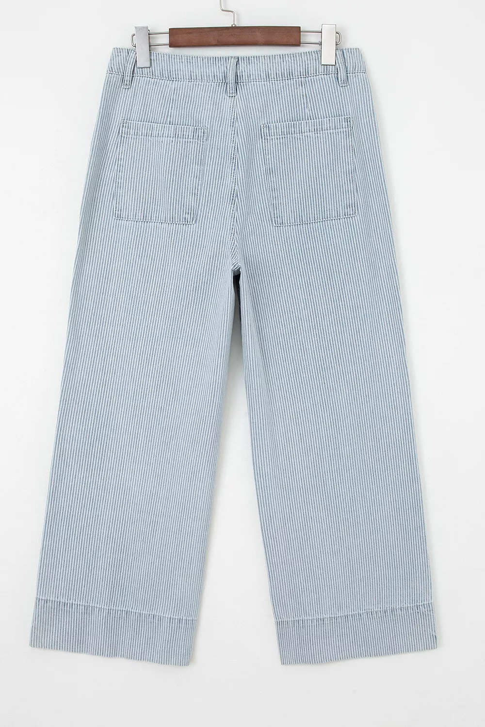 Striped Wide-Leg Cropped Jeans, image 10
