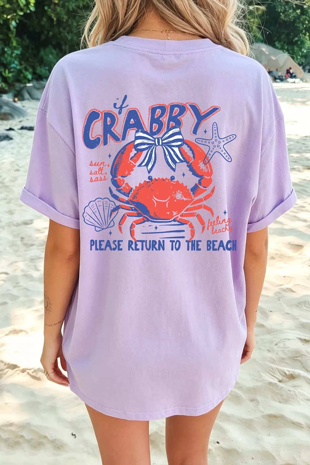 CRABBY Beach Day Graphic T Shirt, image 2
