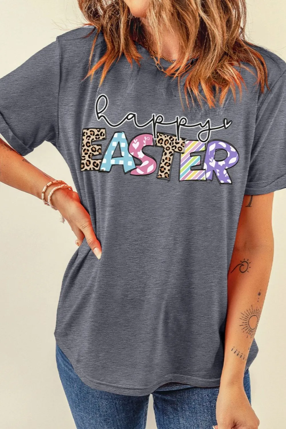 HAPPY EASTER Graphic Short Sleeve T-Shirt, image 4