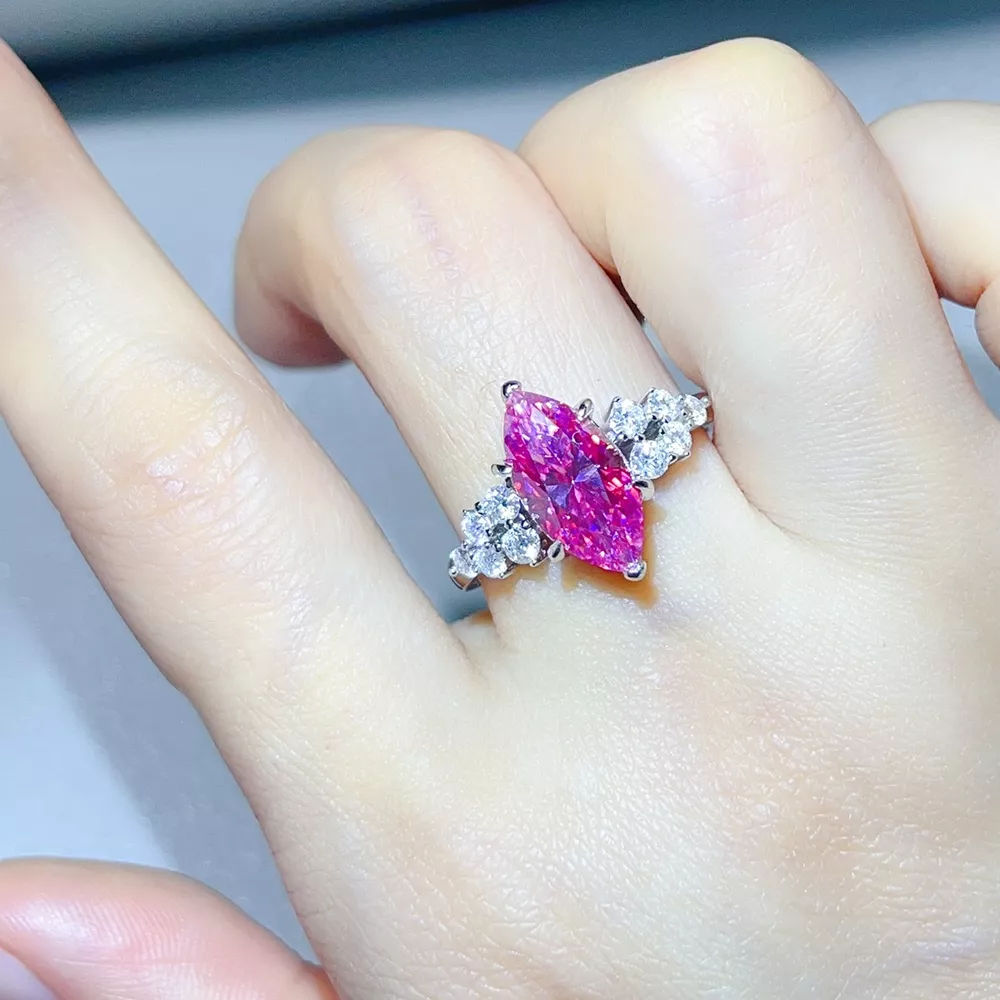 5 Carat 925 Sterling Silver Moissanite Ring, image 2