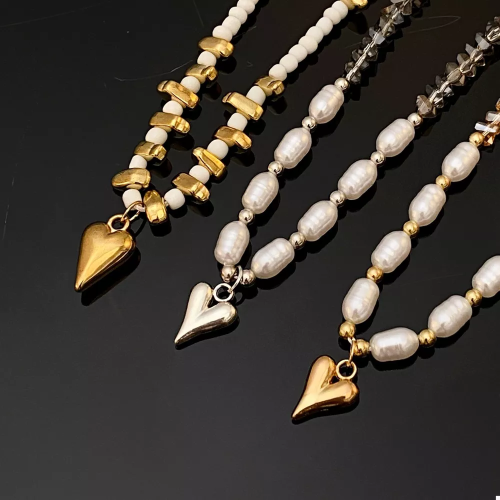 Pearl & Heart Pendant Necklace, image 4