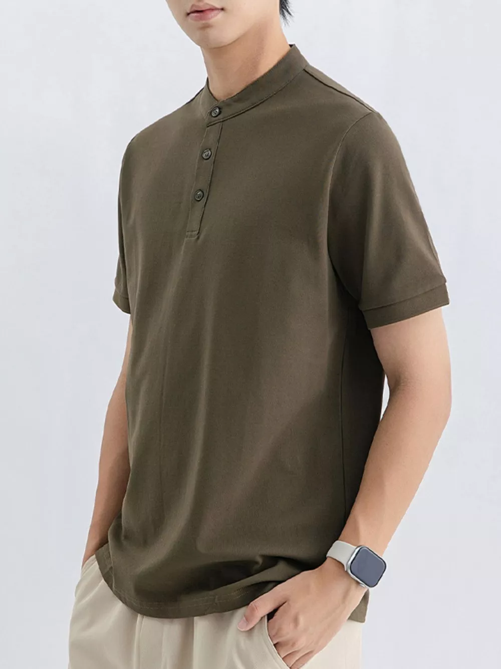 Men's Plus Size Button Detail Short Sleeve T-Shirt, image 11