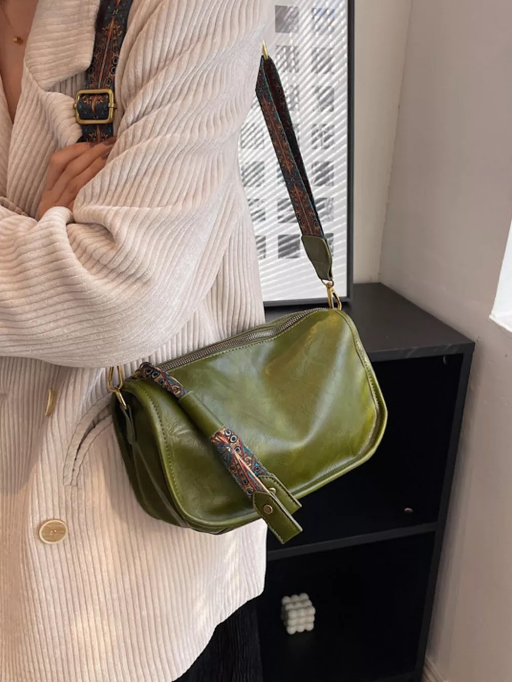 Patterned Strap Crossbody Bag, image 2