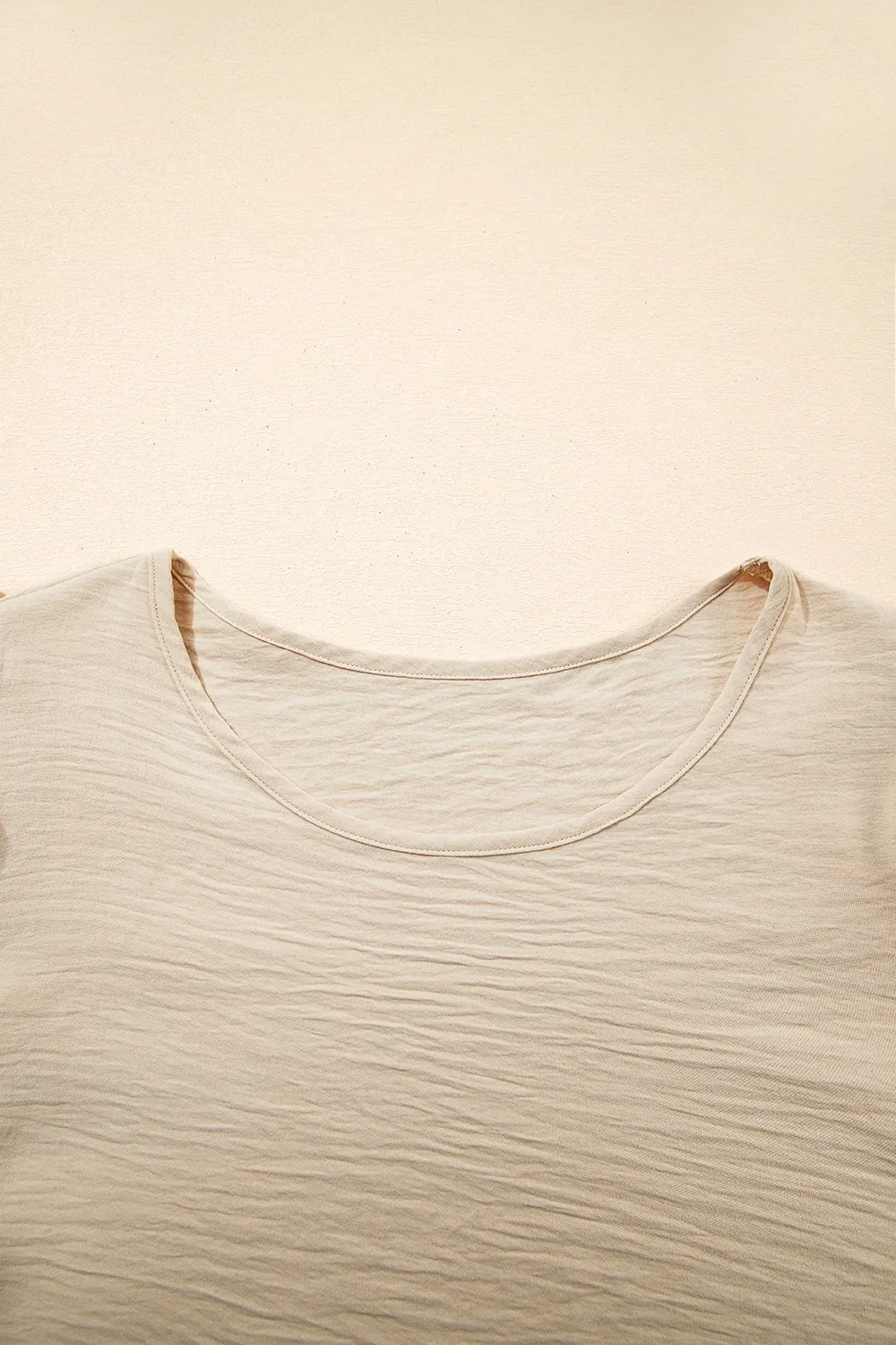 Solid Color Ruffled Short Sleeve Casual Blouse, image 10