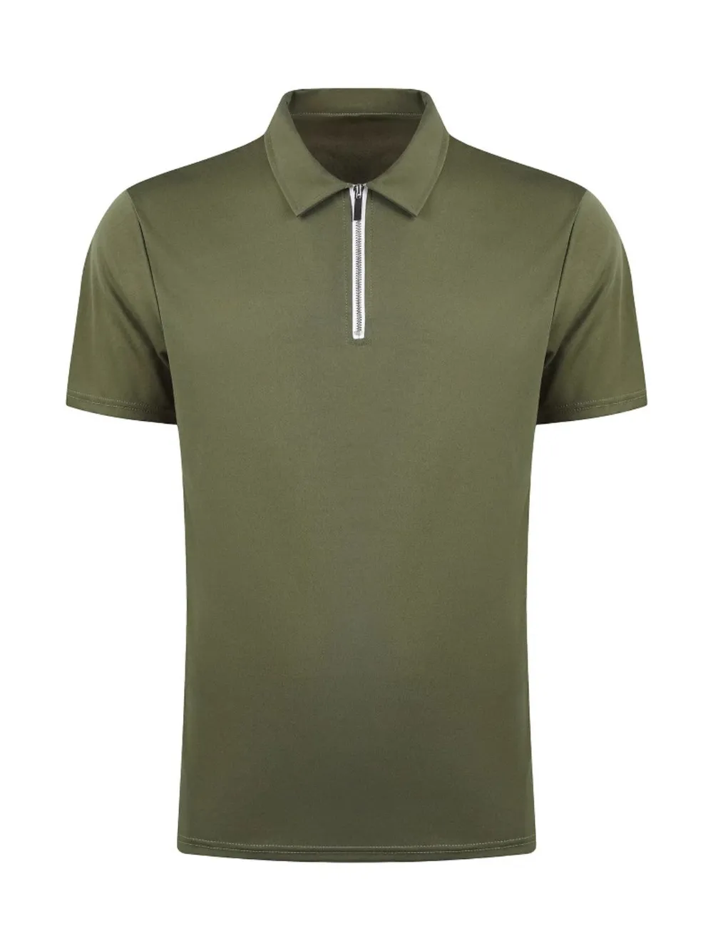 Men's Full Size Zip Collar Short Sleeve Polo Plus Size, image 4