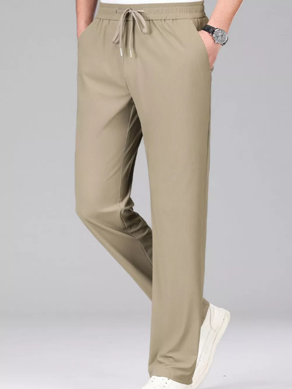 Men's Plus Size Casual Drawstring Pants, image 8