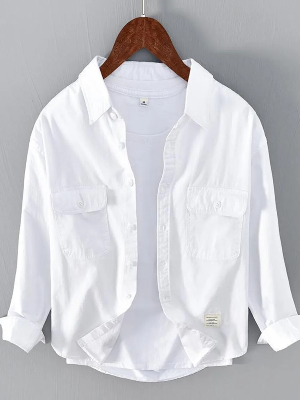 Men's Plus Size Button Up Long Sleeve Shirt, image 5