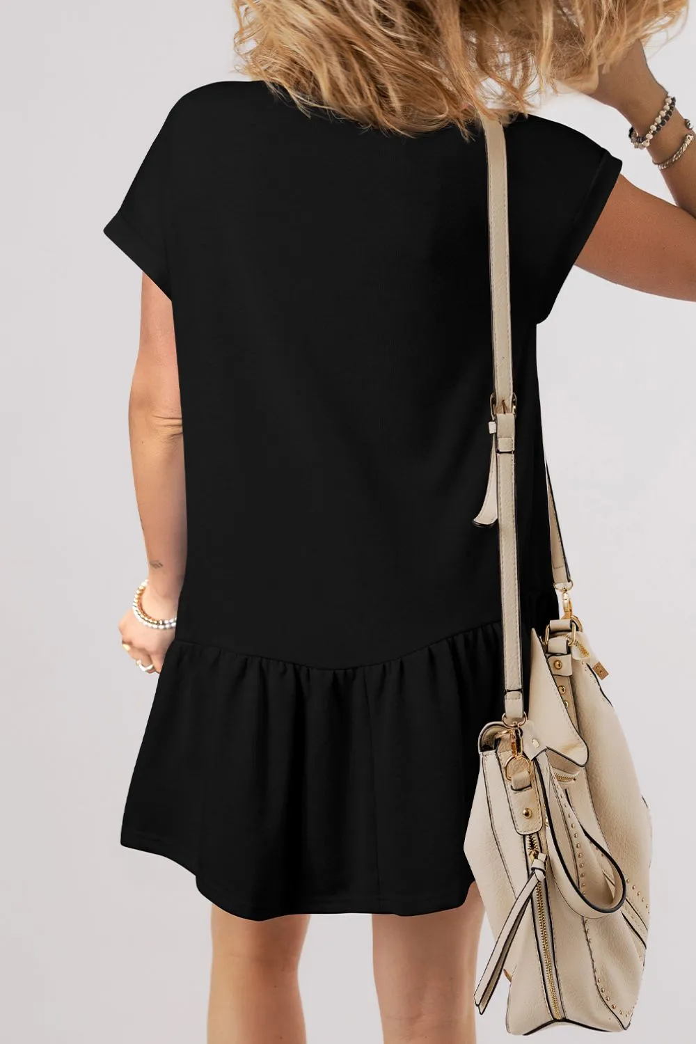 Round Neck Short Sleeve Mini Dress, image 6