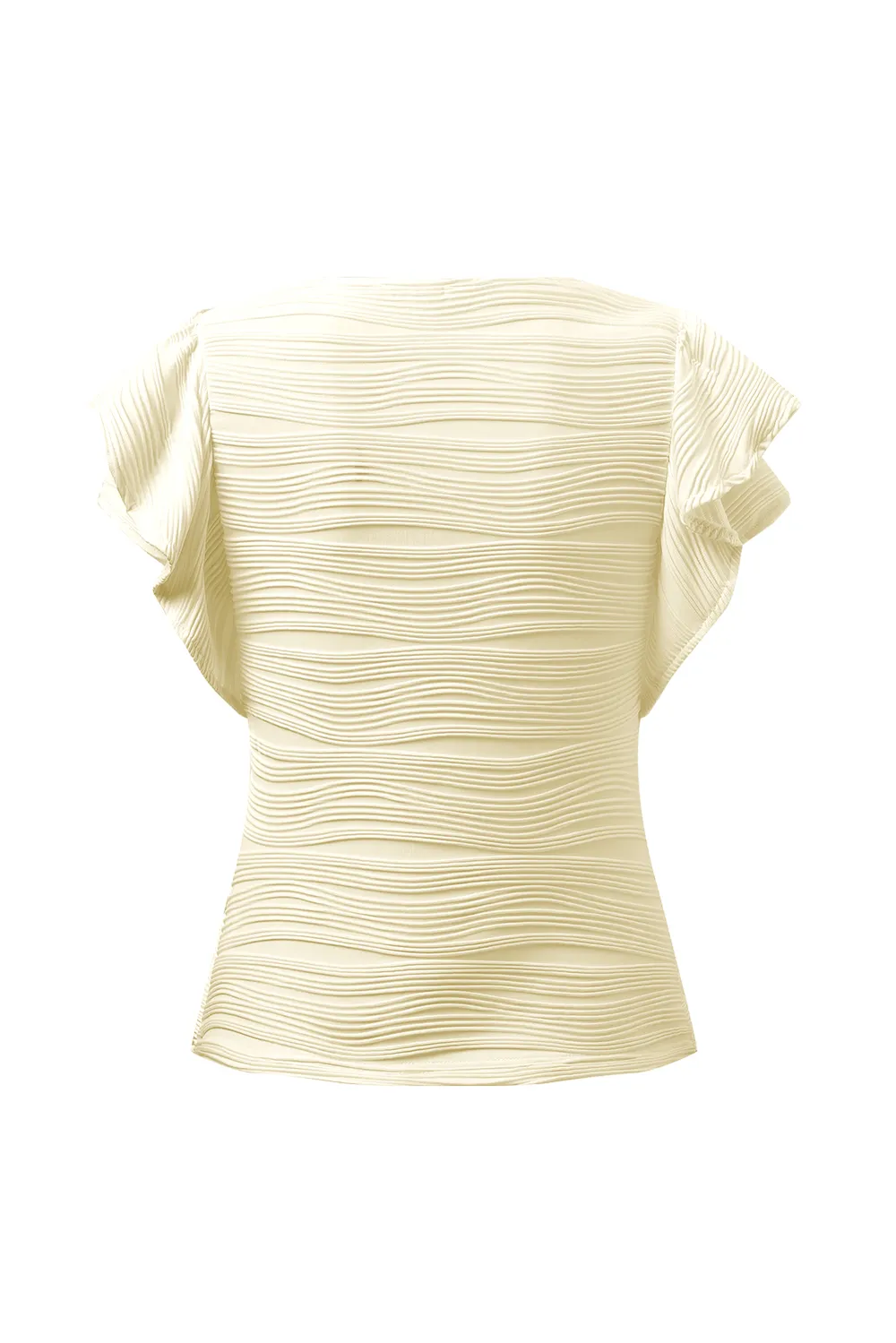 Textured Round Neck Cap Sleeve Top, image 19