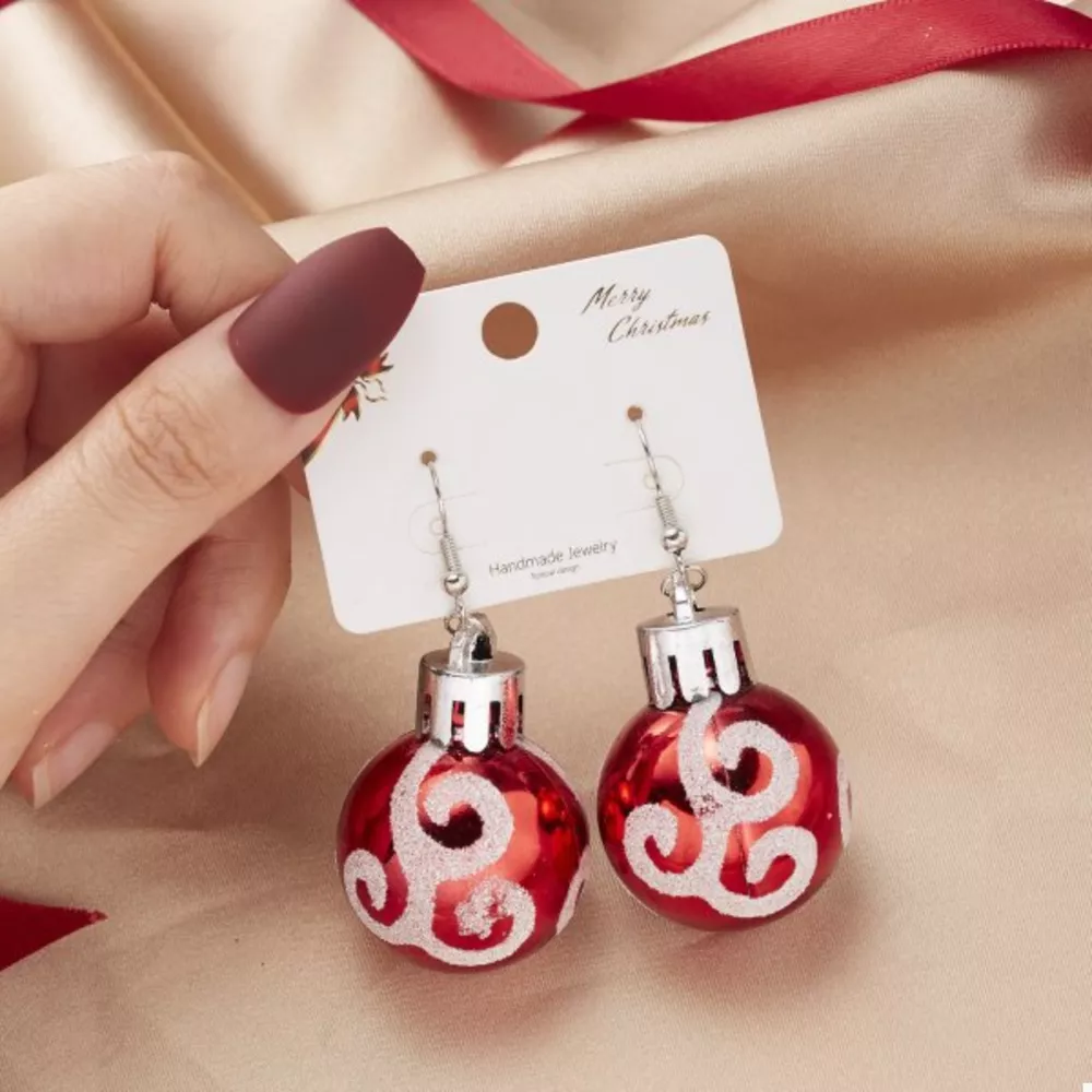 Christmas Ball Drop Earrings, image 2