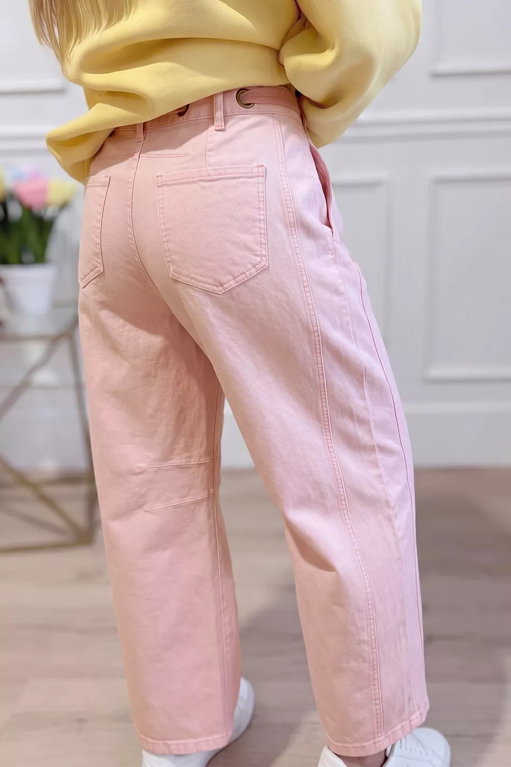 Wide-Leg Drawstring Jeans, image 4